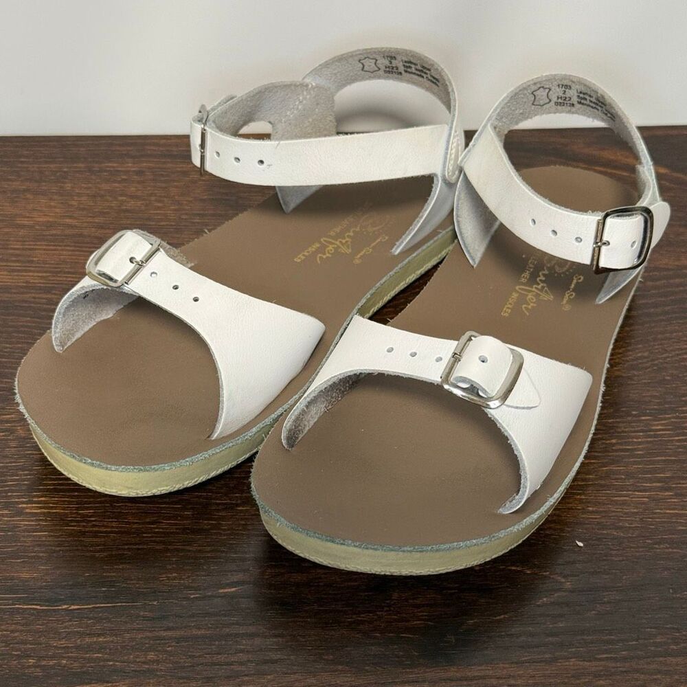 Sun San Surfer white leather girls sandal size 2